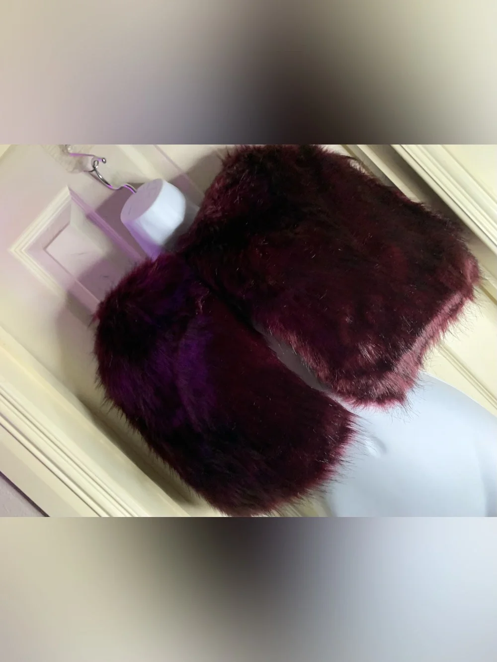 Laundry by Design Faux Fur Shoulder Capelet in Burgundy